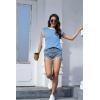 imageDisamer Cap Sleeve Knit Sweater Tops Sleeveless Vest 2025 Spring Clothes Oversized Summer Tank Trendy Short Sleeve T ShirtsPure Blue