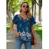 imageDisamer Summer Tops for Women 2025 Trendy Boho Floral Tank House Short Sleeve Shirts Loose Fit Tunic Top Dressy Casual BlouseFlower Leaf