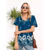 imageDisamer Summer Tops for Women 2025 Trendy Boho Floral Tank House Short Sleeve Shirts Loose Fit Tunic Top Dressy Casual BlouseFlower Leaf