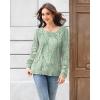imageDisamer Womens Tops Long Sleeve T Shirts Dressy Casual Tunic Tops 2025 Fall Fashion Loose Square Neck Button Blouse TeesDewdrop Green