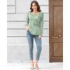imageDisamer Womens Tops Long Sleeve T Shirts Dressy Casual Tunic Tops 2025 Fall Fashion Loose Square Neck Button Blouse TeesDewdrop Green