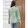 imageDisamer Womens Tops Long Sleeve T Shirts Dressy Casual Tunic Tops 2025 Fall Fashion Loose Square Neck Button Blouse TeesDewdrop Green