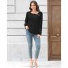 imageDisamer Womens Tops Long Sleeve T Shirts Dressy Casual Tunic Tops 2025 Fall Fashion Loose Square Neck Button Blouse TeesPure Black