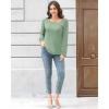imageDisamer Womens Tops Long Sleeve T Shirts Dressy Casual Tunic Tops 2025 Fall Fashion Loose Square Neck Button Blouse TeesPure Green