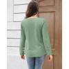 imageDisamer Womens Tops Long Sleeve T Shirts Dressy Casual Tunic Tops 2025 Fall Fashion Loose Square Neck Button Blouse TeesPure Green