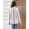 imageDisamer Womens Tops Long Sleeve T Shirts Dressy Casual Tunic Tops 2025 Fall Fashion Loose Square Neck Button Blouse TeesStriped Block