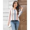 imageDisamer Womens Tops Long Sleeve T Shirts Dressy Casual Tunic Tops 2025 Fall Fashion Loose Square Neck Button Blouse TeesStriped Block