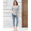 imageDisamer Womens Tops Long Sleeve T Shirts Dressy Casual Tunic Tops 2025 Fall Fashion Loose Square Neck Button Blouse TeesStriped Gray