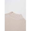 imageCHICWISH Women Turtleneck Asymmetric Hem Oversized Batwing Sleeve Pullover Sweaters Ribbed Knit Cape PonchoOatmeal
