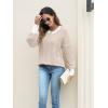 imageDisamer Sweaters for Women Fall Outfits Winter 2025 Lightweight Long Batwing Sleeve Crewneck Knit Pullover Sweaters TopsPure Apricot