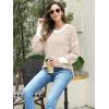 imageDisamer Sweaters for Women Fall Outfits Winter 2025 Lightweight Long Batwing Sleeve Crewneck Knit Pullover Sweaters TopsPure Apricot