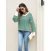 imageDisamer Sweaters for Women Fall Outfits Winter 2025 Lightweight Long Batwing Sleeve Crewneck Knit Pullover Sweaters TopsPure Green