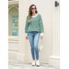imageDisamer Sweaters for Women Fall Outfits Winter 2025 Lightweight Long Batwing Sleeve Crewneck Knit Pullover Sweaters TopsPure Green