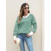 imageDisamer Sweaters for Women Fall Outfits Winter 2025 Lightweight Long Batwing Sleeve Crewneck Knit Pullover Sweaters TopsPure Green