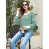 imageDisamer Sweaters for Women Fall Outfits Winter 2025 Lightweight Long Batwing Sleeve Crewneck Knit Pullover Sweaters TopsPure Green