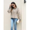 imageDisamer Sweaters for Women Fall Outfits Winter 2025 Lightweight Long Batwing Sleeve Crewneck Knit Pullover Sweaters TopsStriped Black
