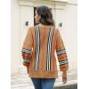 imageDisamer Sweaters for Women Fall Outfits Winter 2025 Lightweight Long Batwing Sleeve Crewneck Knit Pullover Sweaters TopsStriped Brown