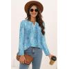 imageDisamer Womens T Shirts 2025 Fashion Tops Long Sleeve Pleated Dressy Casual Button Down Blouses Fall ClothesDewdrop Blue