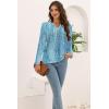 imageDisamer Womens T Shirts 2025 Fashion Tops Long Sleeve Pleated Dressy Casual Button Down Blouses Fall ClothesDewdrop Blue
