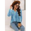 imageDisamer Womens T Shirts 2025 Fashion Tops Long Sleeve Pleated Dressy Casual Button Down Blouses Fall ClothesDewdrop Blue