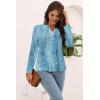 imageDisamer Womens T Shirts 2025 Fashion Tops Long Sleeve Pleated Dressy Casual Button Down Blouses Fall ClothesDewdrop Blue