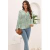 imageDisamer Womens T Shirts 2025 Fashion Tops Long Sleeve Pleated Dressy Casual Button Down Blouses Fall ClothesDewdrop Green