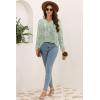imageDisamer Womens T Shirts 2025 Fashion Tops Long Sleeve Pleated Dressy Casual Button Down Blouses Fall ClothesDewdrop Green