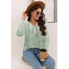 imageDisamer Womens T Shirts 2025 Fashion Tops Long Sleeve Pleated Dressy Casual Button Down Blouses Fall ClothesDewdrop Green