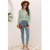 imageDisamer Womens T Shirts 2025 Fashion Tops Long Sleeve Pleated Dressy Casual Button Down Blouses Fall ClothesDewdrop Green