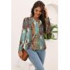 imageDisamer Womens T Shirts 2025 Fashion Tops Long Sleeve Pleated Dressy Casual Button Down Blouses Fall ClothesFloral Totem