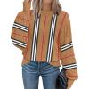imageDisamer Sweaters for Women Fall Outfits Winter 2025 Lightweight Long Batwing Sleeve Crewneck Knit Pullover Sweaters TopsStriped Brown