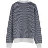 imageCHICWISH Womens CamelBlack Zigzag Stripe Pattern VNeck Buttoned Knit CardiganBlack