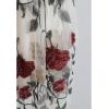 imageCHICWISH Womens Red Golden Rose Embroidered Mesh Tulle Midi Skirt