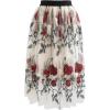 imageCHICWISH Womens Red Golden Rose Embroidered Mesh Tulle Midi Skirt