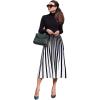 imageCHICWISH Womens Stripe Print Turtleneck Knit Midi DressStripe Print
