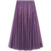 imageCHICWISH Sequins Tulle Skirts for Women Elastic Waist Mesh Midi Skirt Casual Flowy Layered Black SkirtPurple