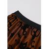 imageCHICWISH Women Halloween Velvet Cats Bats Pattern Tulle Mesh Skirt Elastic Waist Holiday Party Layered Witch Midi SkirtPumpkin