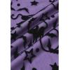 imageCHICWISH Women Halloween Velvet Cats Bats Pattern Tulle Mesh Skirt Elastic Waist Holiday Party Layered Witch Midi SkirtPurple