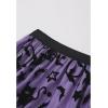 imageCHICWISH Women Halloween Velvet Cats Bats Pattern Tulle Mesh Skirt Elastic Waist Holiday Party Layered Witch Midi SkirtPurple