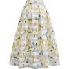 imageCHICWISH Women Lemon Stripe Skirts ALine Printed Pleated Flared Organza Tulle Midi Skirt Garden Party Casual Vinage SkirtYellow