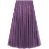 imageCHICWISH Sequins Tulle Skirts for Women Elastic Waist Mesh Midi Skirt Casual Flowy Layered Black SkirtPurple