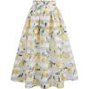 imageCHICWISH Women Lemon Stripe Skirts ALine Printed Pleated Flared Organza Tulle Midi Skirt Garden Party Casual Vinage SkirtYellow