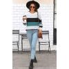 imageWomens Sweaters Fall 2025 Fashion Long Sleeve Color Block Oversized Sweater Trendy Casual Crew Neck Knitted Tops PulloverColor Blue
