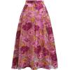 imageCHICWISH Women Floral Jacquard Flared Skirts High Waist ALine Casual Garden Party Vintage Swing Midi SkirtHot Pink