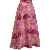 imageCHICWISH Women Floral Jacquard Flared Skirts High Waist ALine Casual Garden Party Vintage Swing Midi SkirtHot Pink
