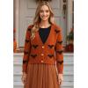 imageCHICWISH Women Halloween Bats Patch Sweater Cardigan Casual V Neck Long Sleeve Button Down Knit CardiganPumpkin