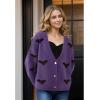 imageCHICWISH Women Halloween Bats Patch Sweater Cardigan Casual V Neck Long Sleeve Button Down Knit CardiganPurple