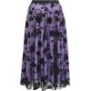 imageCHICWISH Women Halloween Skull Mesh Tulle Skirt Elastic Waist ALine Halloween Party Spider Web Layered Midi SkirtPurple