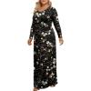 imageLONGYUAN Womens Plus Size Maxi Dresses for Curvy Women Casual Long Dress XL6XLBlack Winter Fl