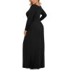imageLONGYUAN Womens Plus Size Maxi Dresses for Curvy Women Casual Long Dress XL6XLBlacksleeve